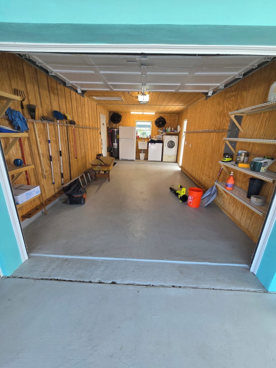 Garage with rod storage