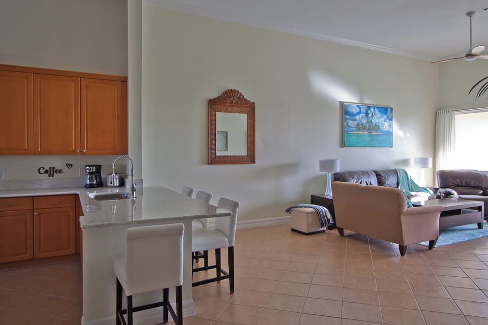 Counter Seating & Living Room