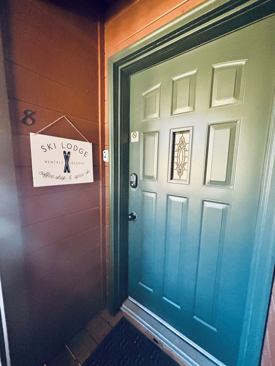 Front entrance with private outdoor ski locker storage