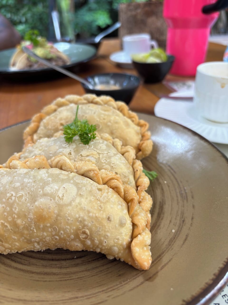 Empanadas from a local restaurant 
