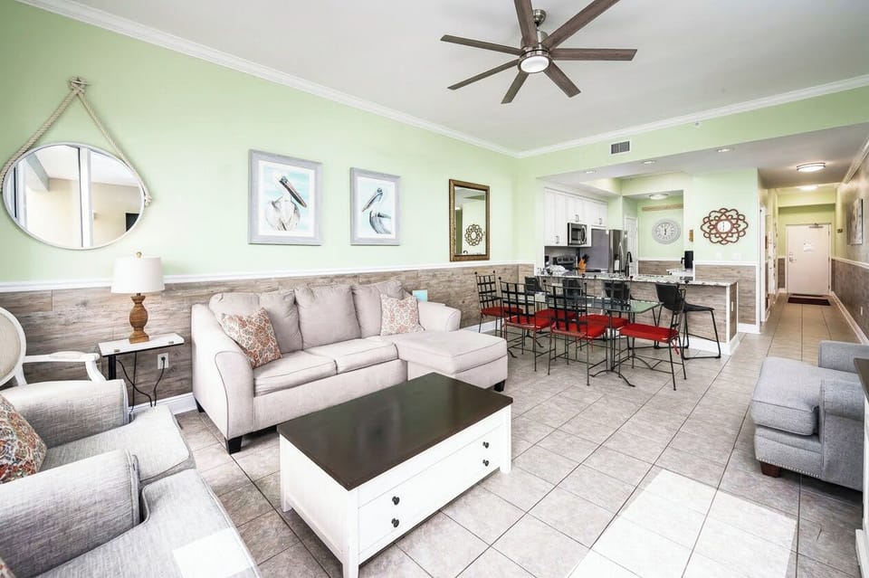 Living Room - Waters Edge Resort Unit 3604 Okaloosa Island Fort Walton Beach Vacation Rentals by Sunset Resort Rentals