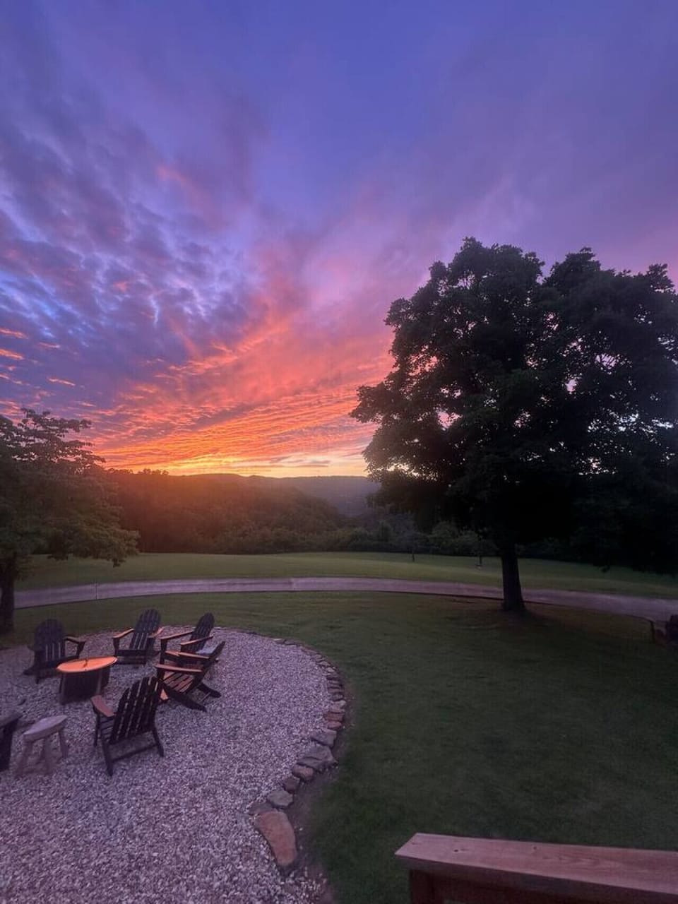 Sunset by the fire pit