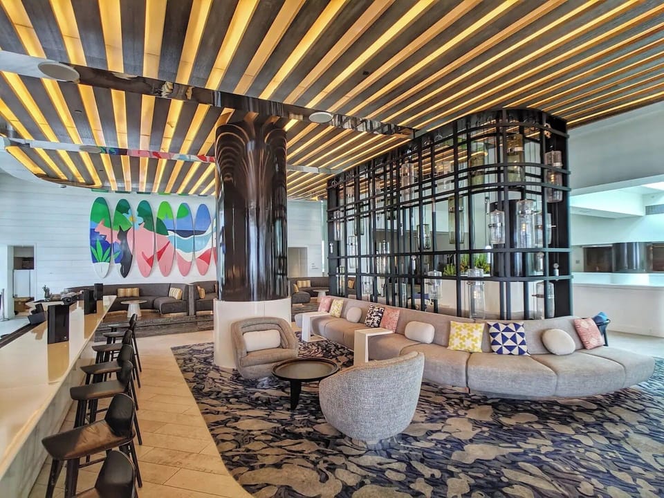 Modern hotel lounge area