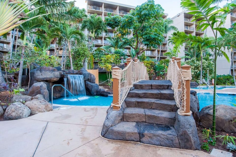 Bridge over pool