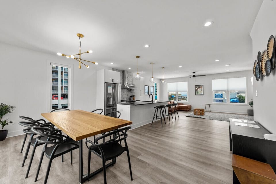 You'll have seating at the large dining table AND beautiful island.