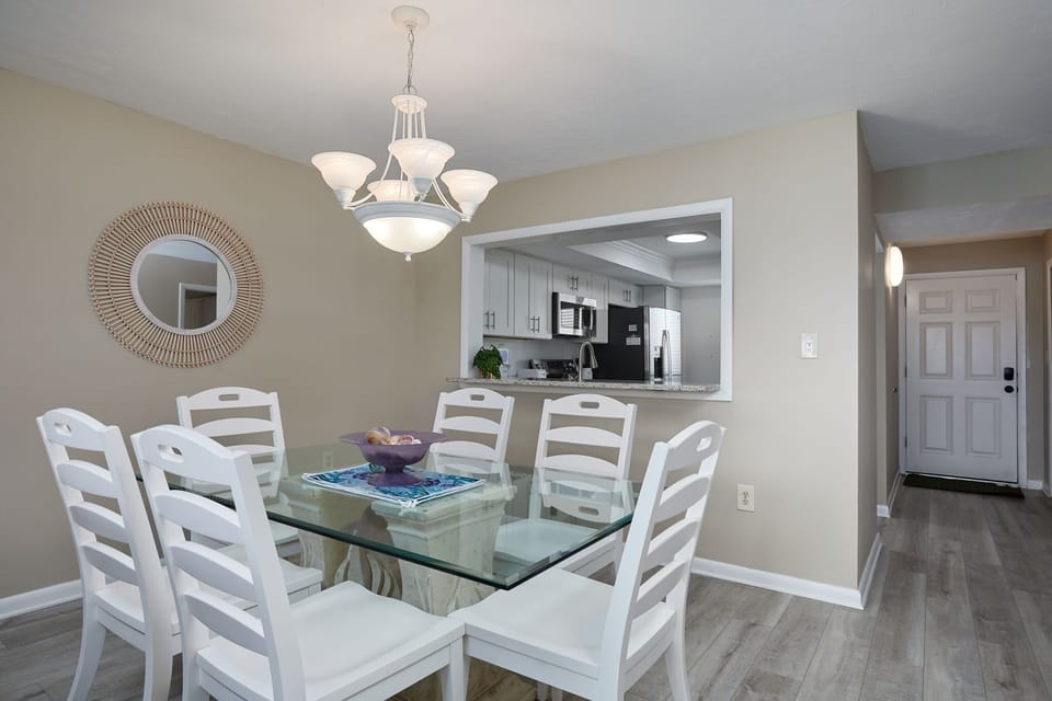 Dining area with seating for six
