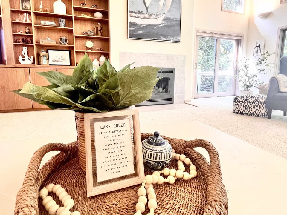 Curl up in the sun-filled living room & stream all your favorite entertainment