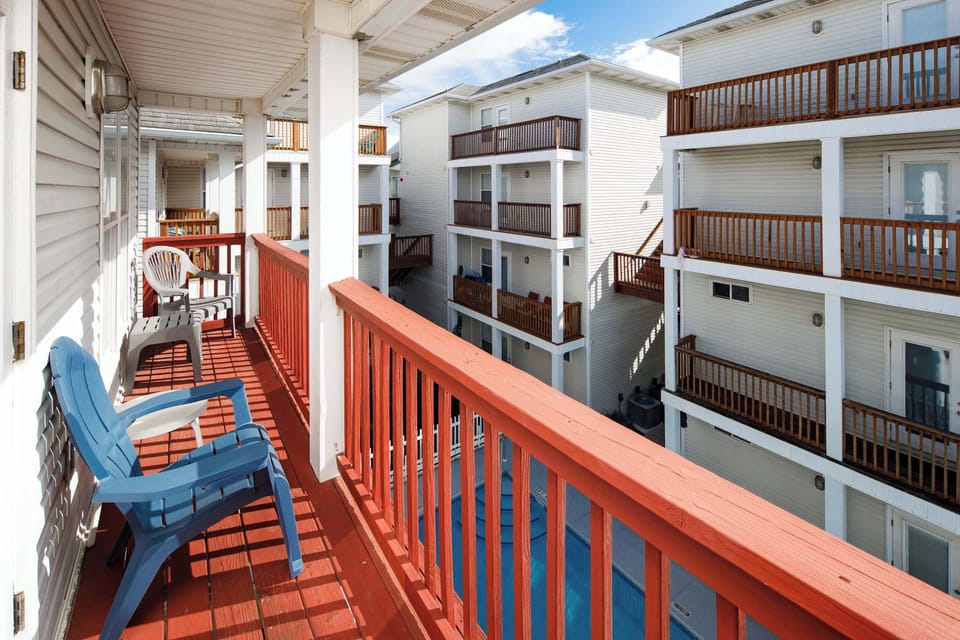 Courtyard views from the private balcony