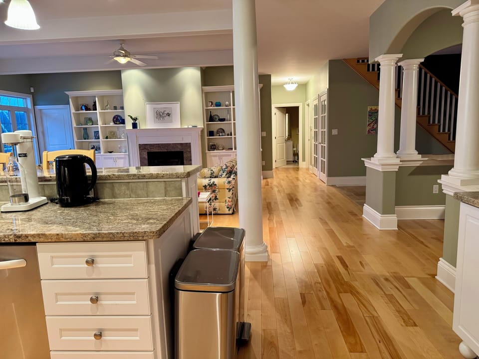 End of counter with sink