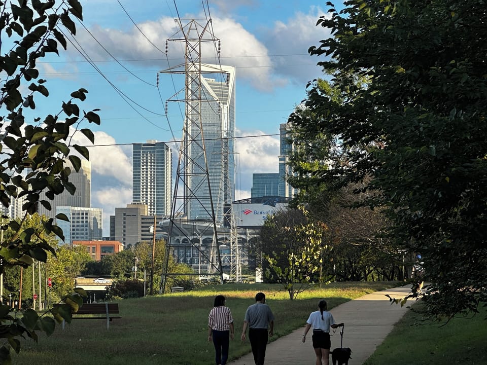 The walk to BoA Stadium and Uptown is a well-lit 1 mile walk from the house!