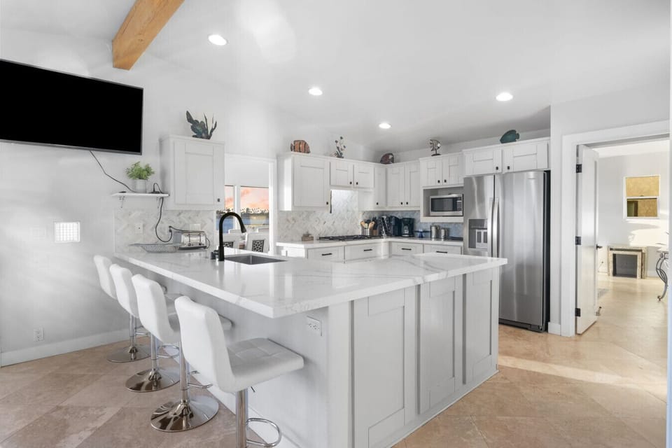 Kitchen with bar stools