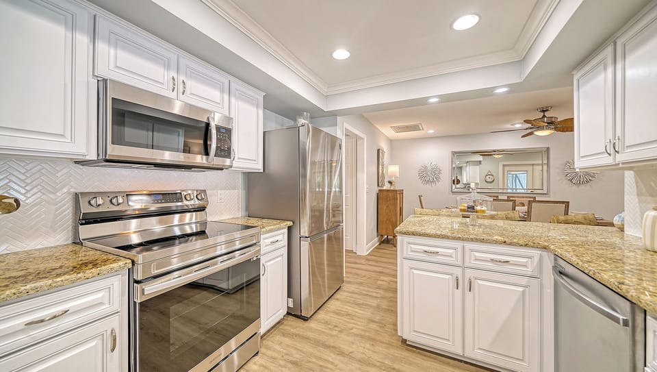 Kitchen overlooking dining room