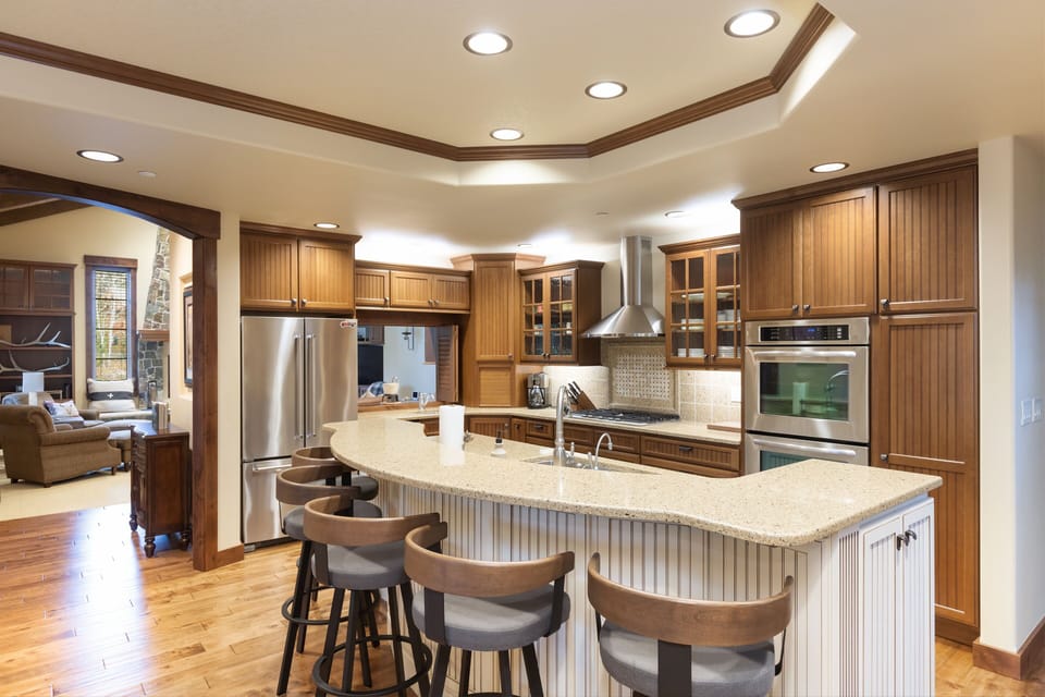 Main Kitchen with Island seating for 6