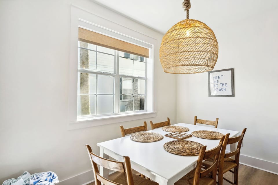 Dining room table features seating for 6.