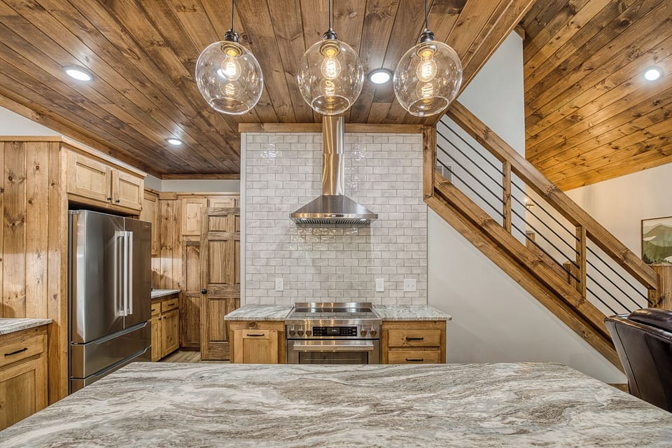 Kitchen open to living room