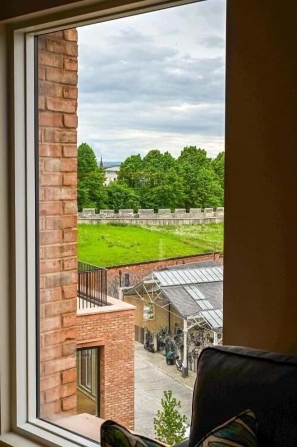 View from the living area of the city walls and beyond