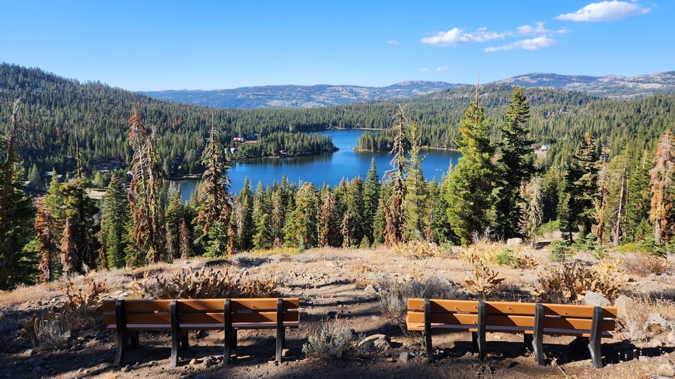 Lookout over Serene Lakes in summer