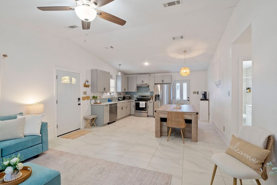 View of the dining and kitchen areas