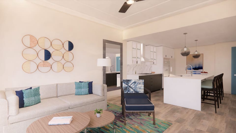 Elegant living area with stylish decor and ample seating, perfect for relaxation and socializing.