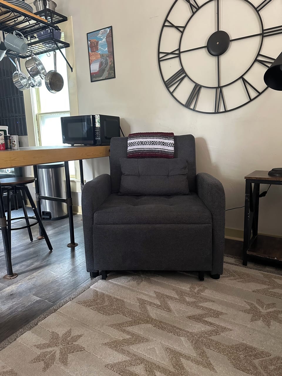 The chair converts in to a twin bed.