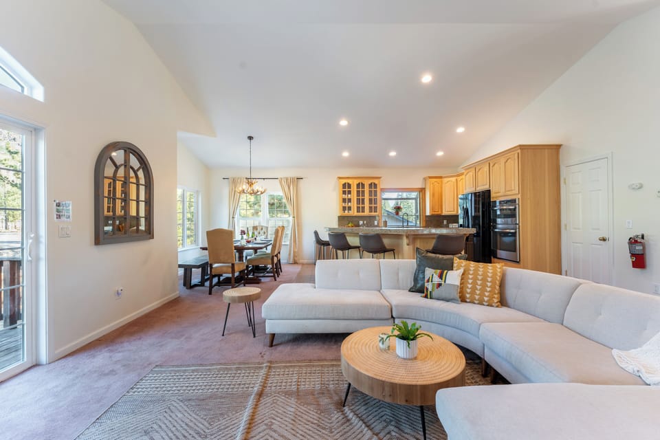 Large sofa in the living room.