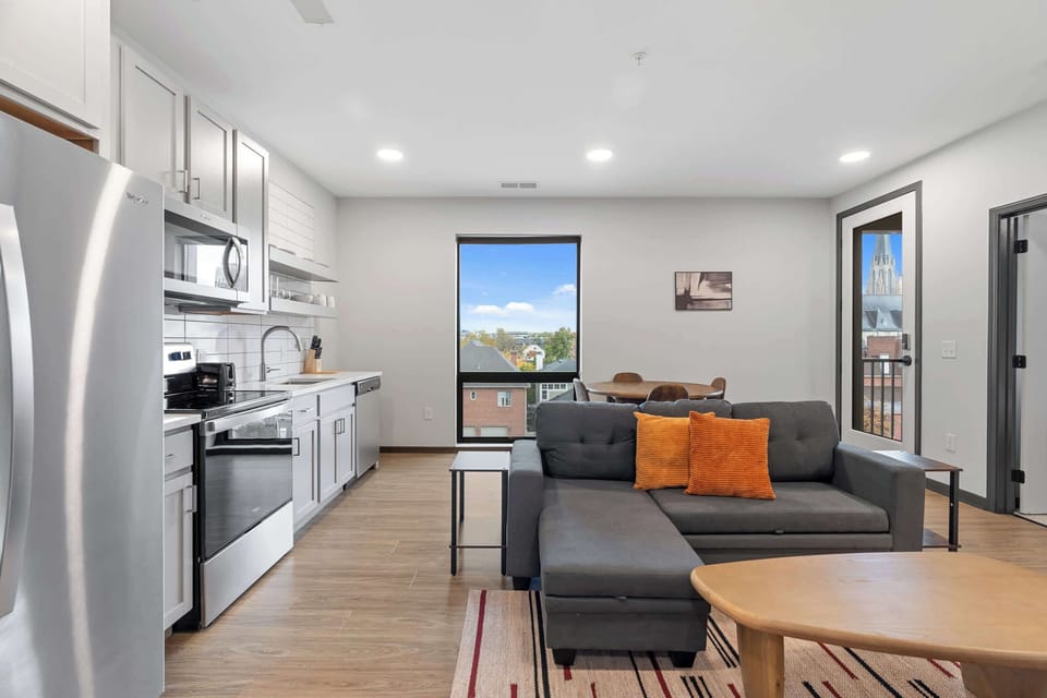 Living Area and Fully Equipped Kitchen