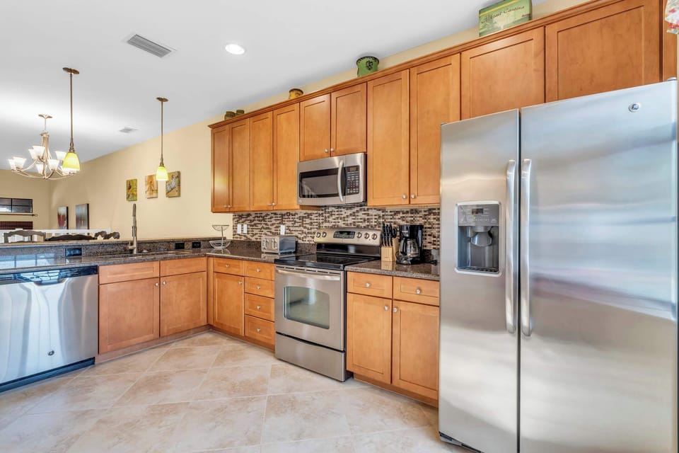 The kitchen is well appointed and clean! 