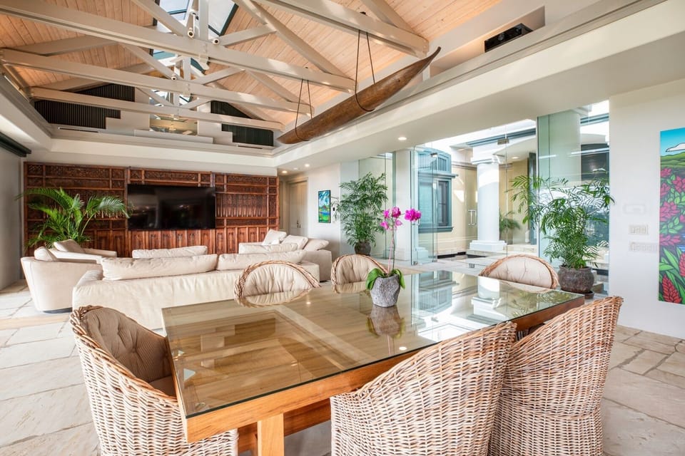 Elegant indoor dining space flows effortlessly into the great room — perfect for entertaining or relaxing with friends.