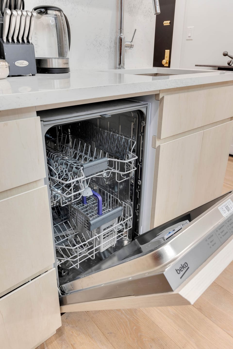 Dishwasher built into cabinets for seamless style