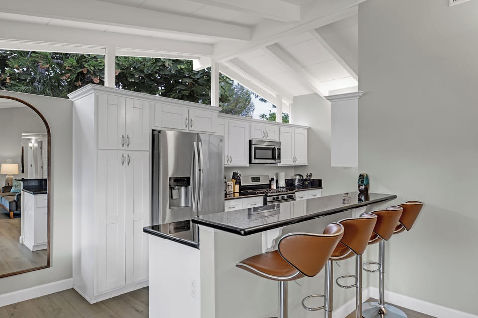 Sleek kitchen.