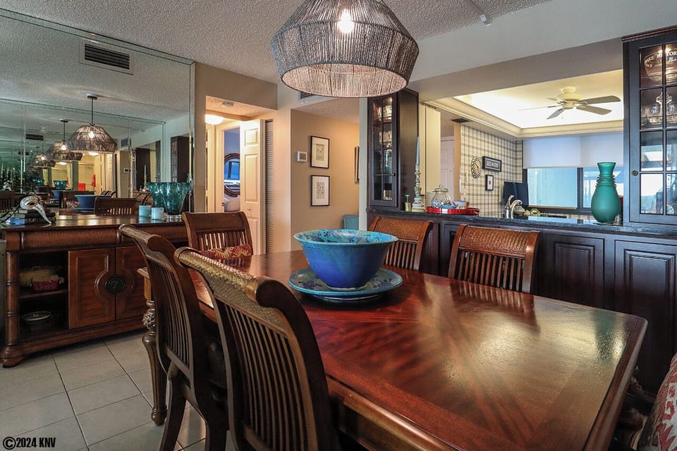 Dining Room with Buffet Side Table and Wine Rack