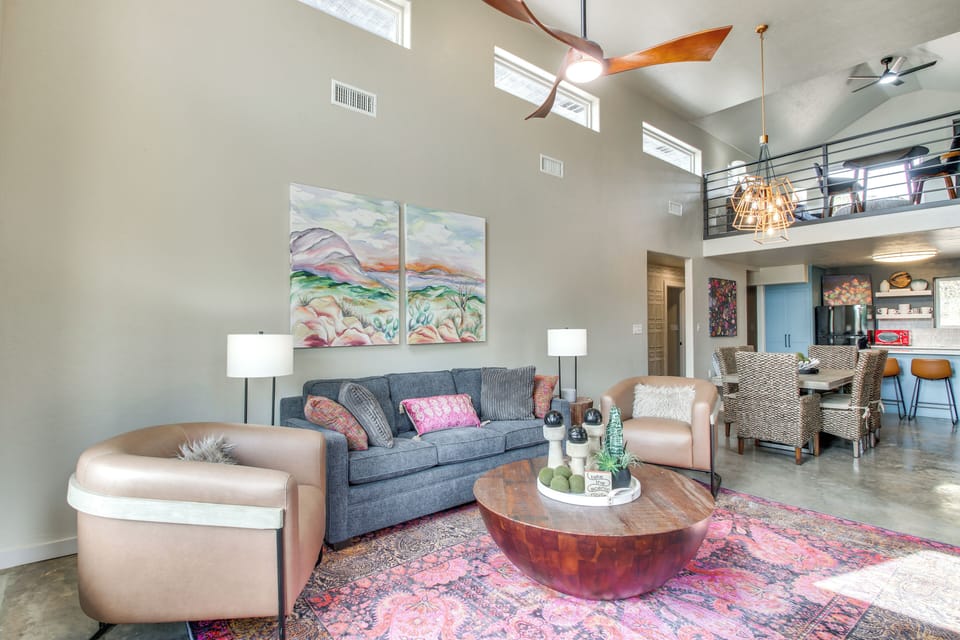 Medicine Park Vacation Rental | 3BR | 2BA | 1,600 Sq Ft | Small Step for Entry