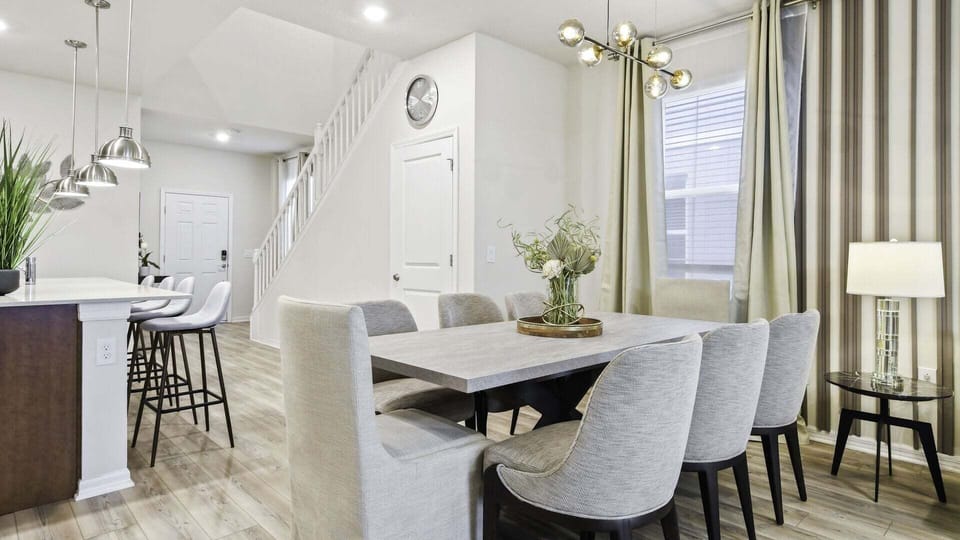 Dine in comfort at an 8-seat dining room.