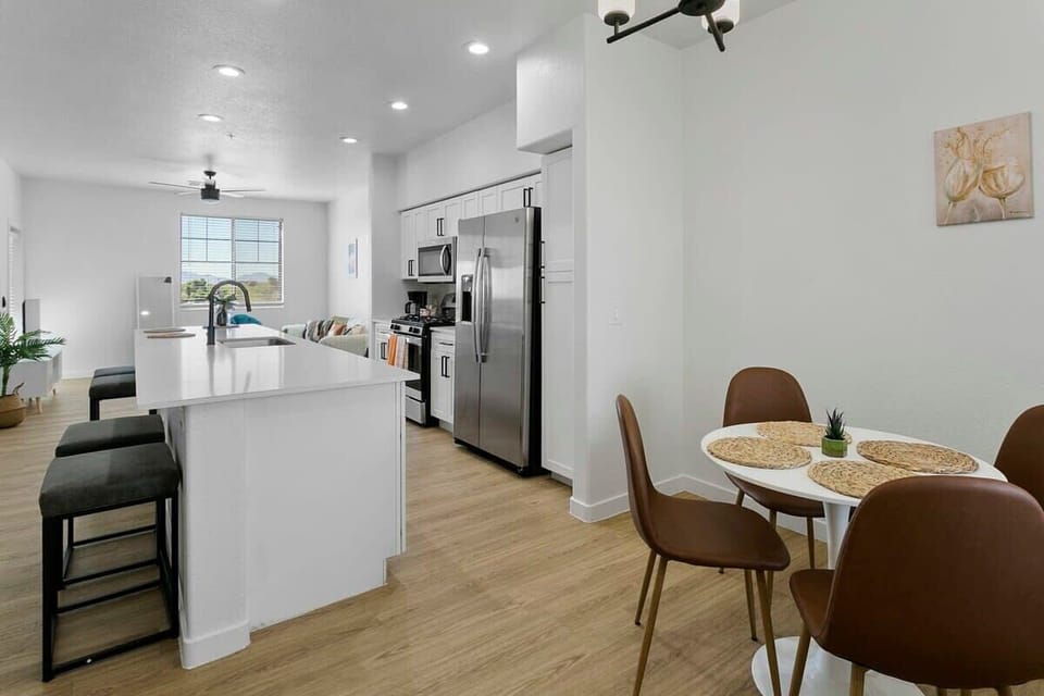 Dining area and kitchen