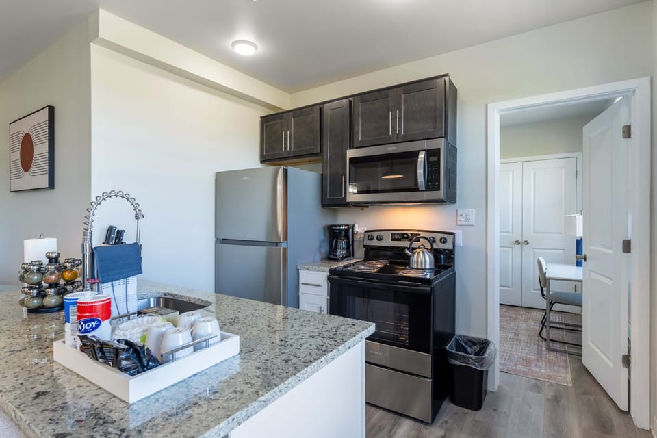 Modern kitchen ready for cooking