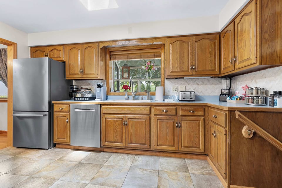 The kitchen is equipped to accommodate all your culinary needs.