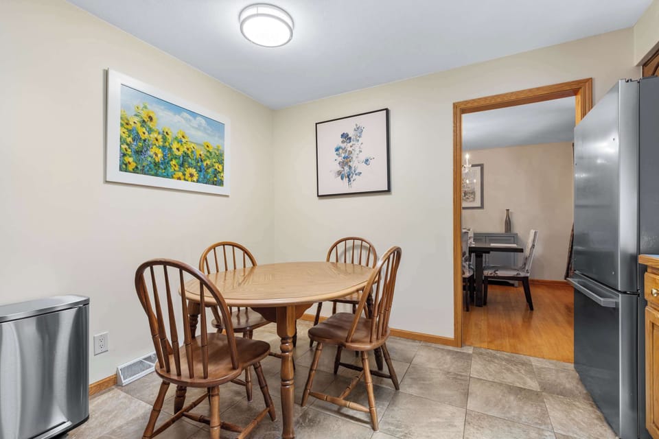The kitchen table is the perfect place for breakfast.
