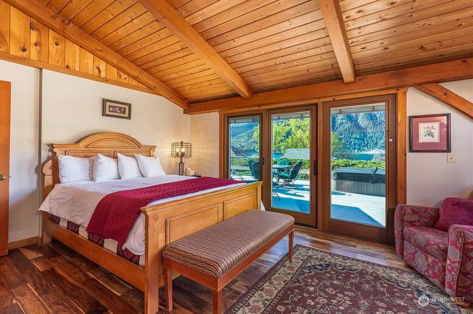 Master bedroom with deck access