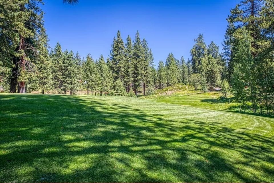 golf course behind house