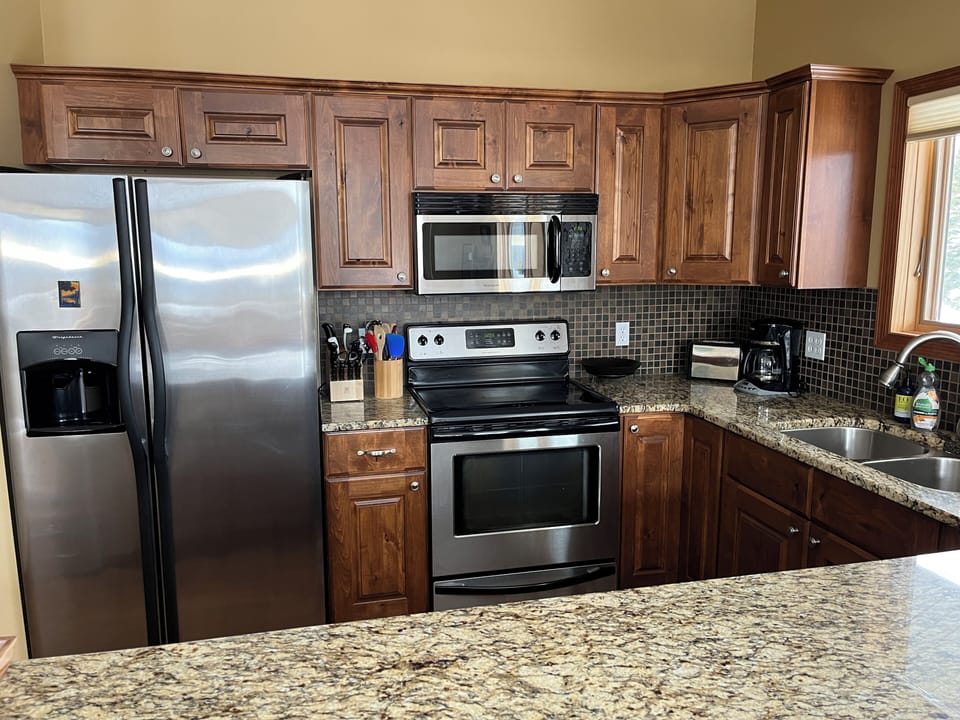 Clean, organized kitchen--all you need to dine in