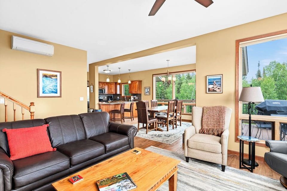 Open space as the living room opens into the dining room
