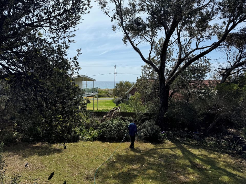 View from deck to beach