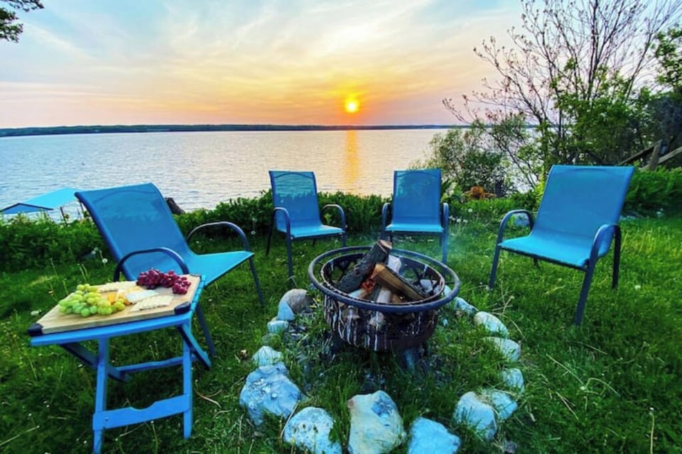 enjoying a lakeside fire while making memories for a lifetime