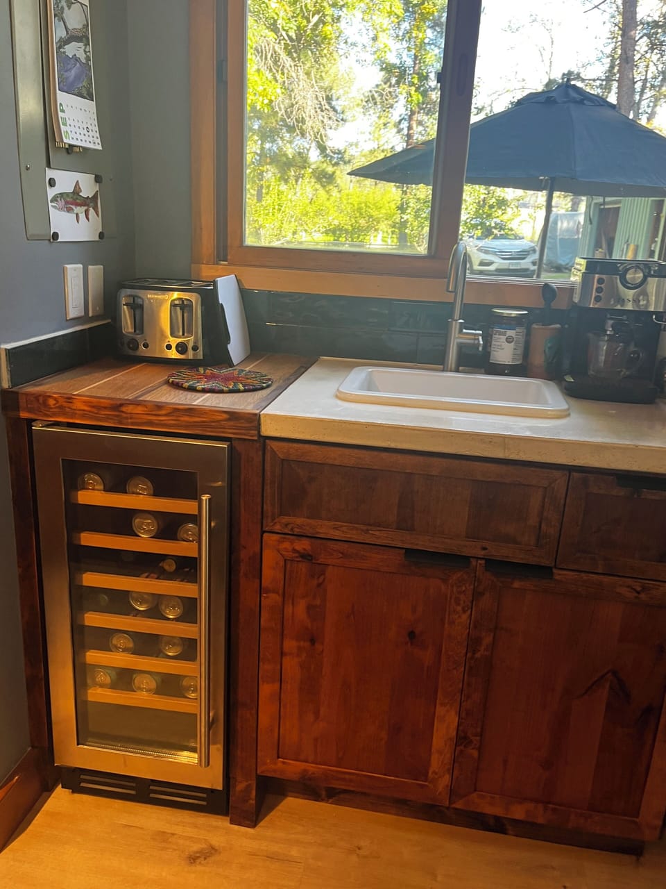 Wine Fridge and Coffee Bar