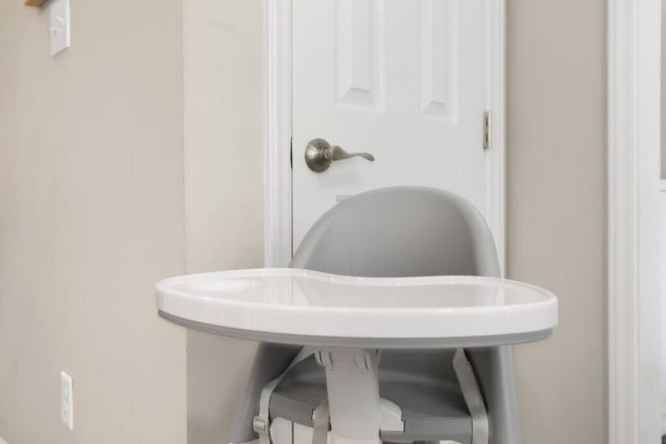 A family-friendly space that is also equipped with a high chair for little ones.