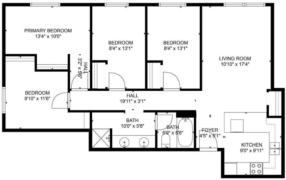 Please take note of the bathroom layout. It’s a dorm style bathroom. 