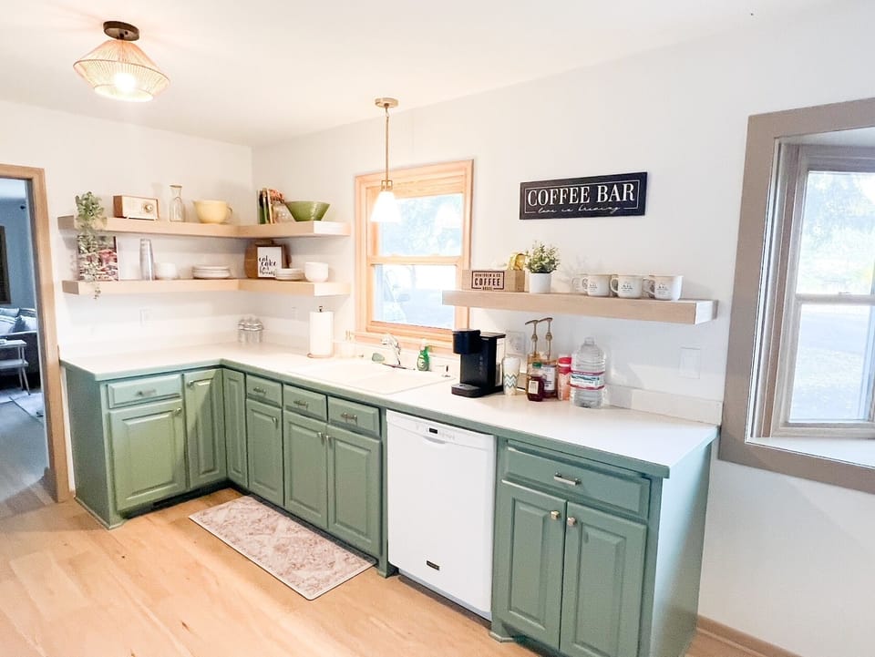 Open shelves are a dream for finding what you need!