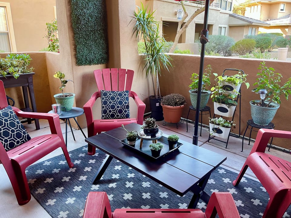 Private deck that looks onto the clubhouse pool. Best location in the community.