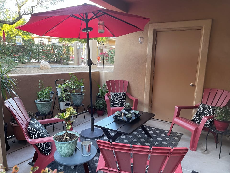 Private deck that looks onto the clubhouse pool. Best location in the community.
