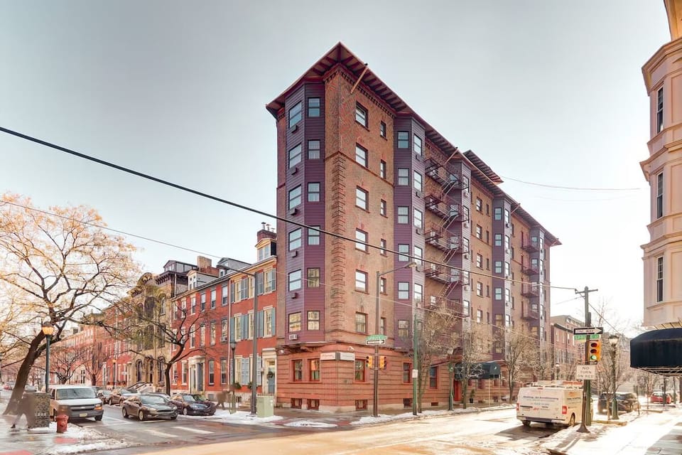 Arrive to a charming, historic exterior in a walkable neighborhood.